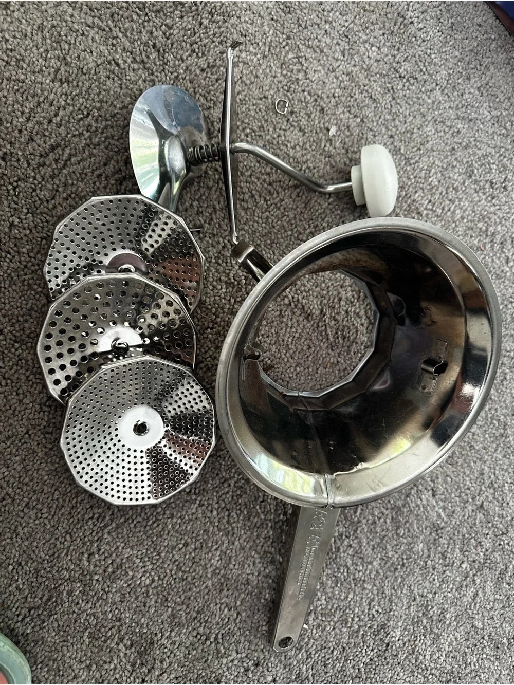 ACEA Stainless Steel Food Mill with Multiple Discs made in Italy
